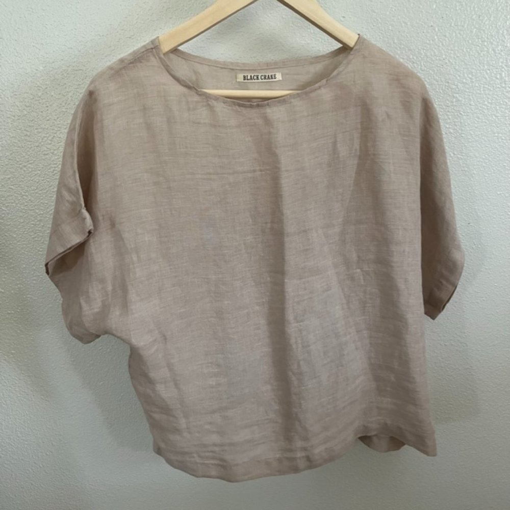 Black Crane Linen shirt